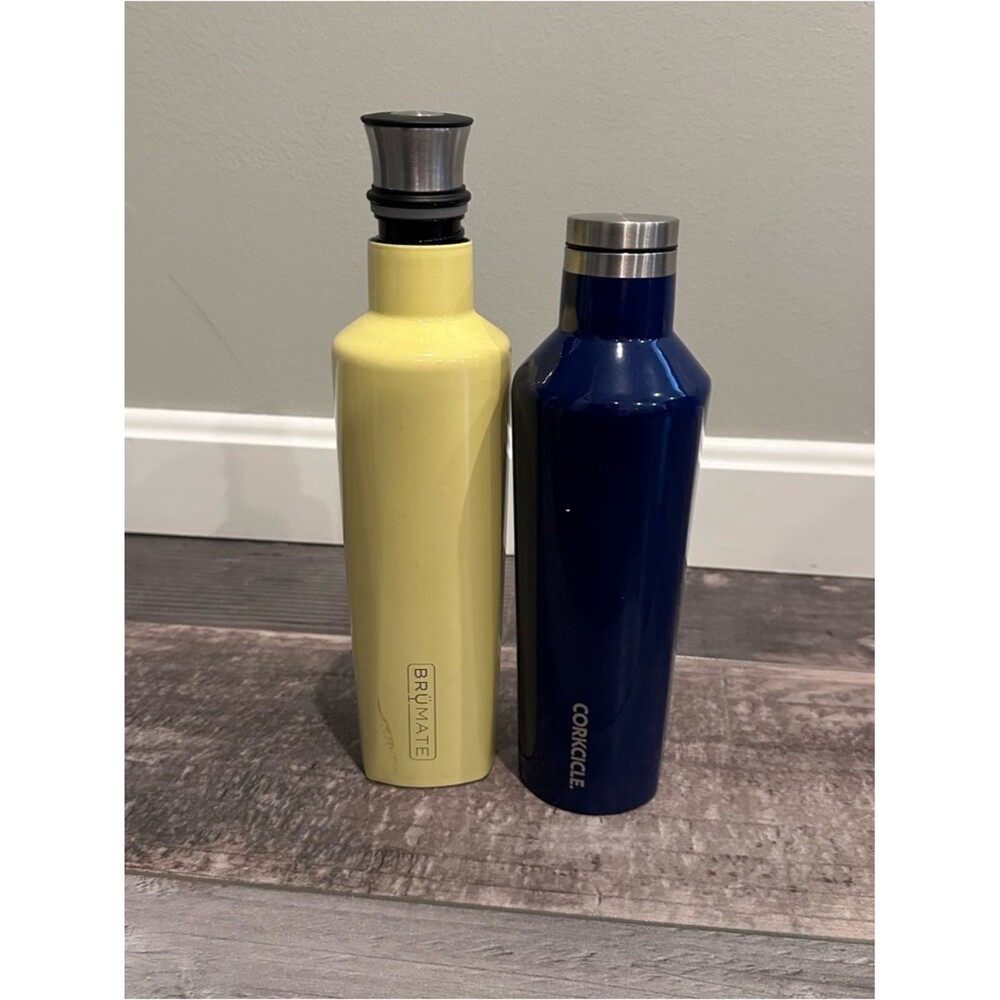 Lot of 2 Stainless Steel Water Bottle / Wine Carafes; Brumate & Corkcicle